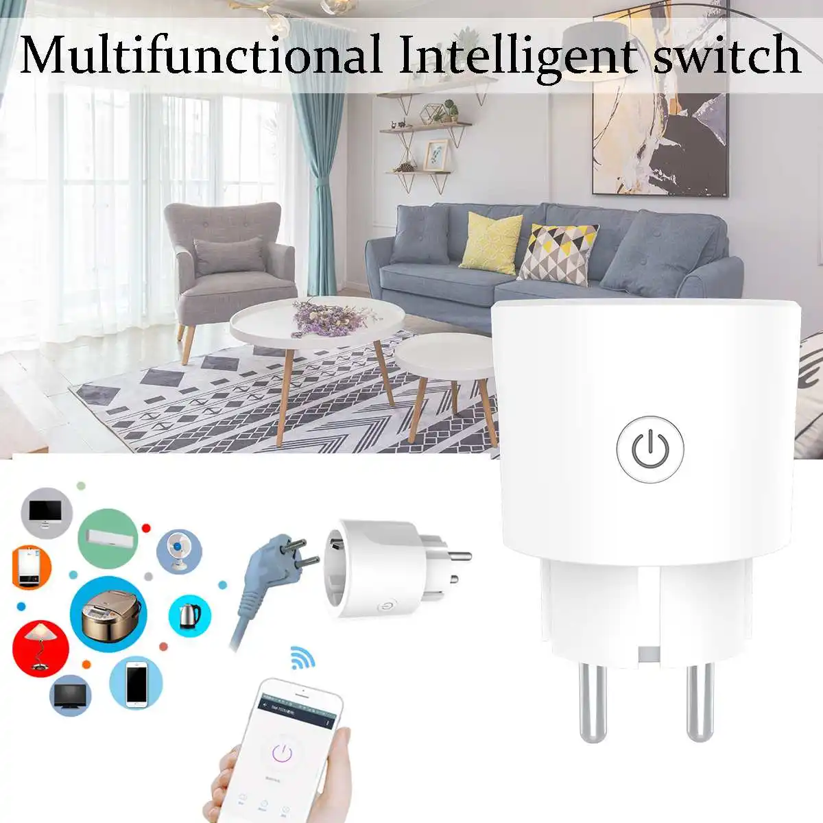 EU Plug Intelligent Wifi Power Socket Switch APP Remote Control Timer Outlet Min Power Monitor Smart Timing Socket Voice Control
EU Plug Intelligent Wifi Power Socket Switch APP Remote Control Timer Outlet Min Power Monitor Smart Timing Socket Voice Control