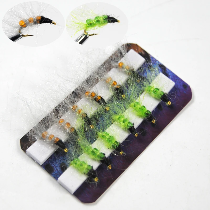 Glass Bead Caddis Larva Pupa Nymph Flies Trout Fishing Lures Size 14 Green & Orange Color
Glass Bead Caddis Larva Pupa Nymph Flies Trout Fishing Lures Size 14 Green & Orange Color