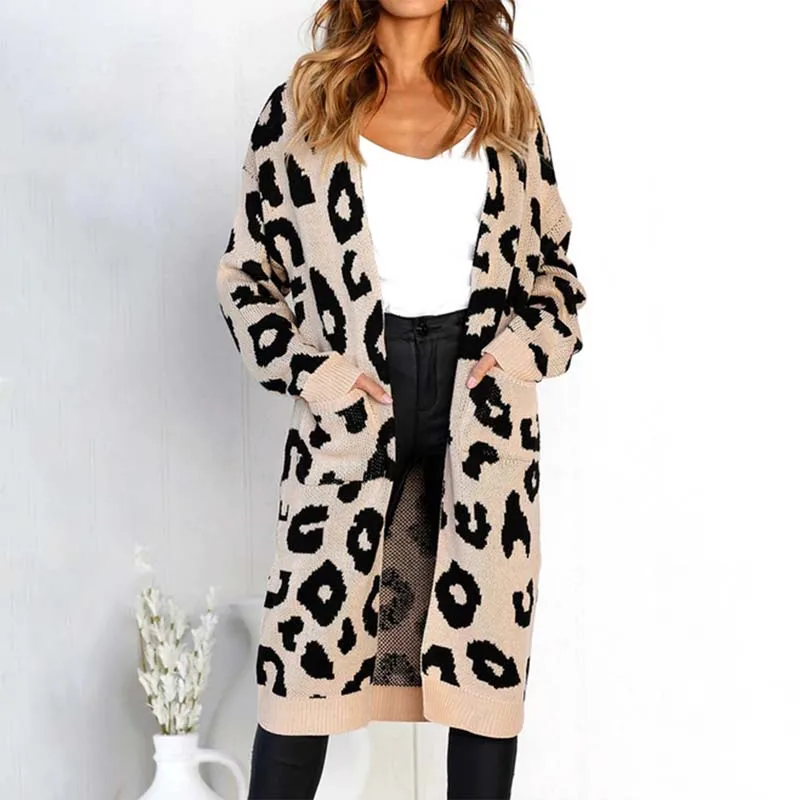 2019 Autumn Winter Long Thick Cardigans Women Warm Leopard Knitted Cardigans Sweater Female Cardigans Ladies Oversize Sweaters
2019 Autumn Winter Long Thick Cardigans Women Warm Leopard Knitted Cardigans Sweater Female Cardigans Ladies Oversize Sweaters