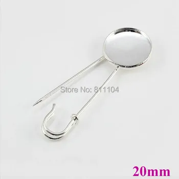 20mm New Silver Plated Brass Blank Round Bezel Tray Glass Cabochon Brooch Bases Safety-pin Clip Brooches Settings DIY Findings
20mm New Silver Plated Brass Blank Round Bezel Tray Glass Cabochon Brooch Bases Safety-pin Clip Brooches Settings DIY Findings