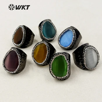 RR024 WKT New Arrival Cat Eye With High Quality Rhinestone Pave Irregular Shape Gun Black Color Adjustable Ring For Women
RR024 WKT New Arrival Cat Eye With High Quality Rhinestone Pave Irregular Shape Gun Black Color Adjustable Ring For Women
