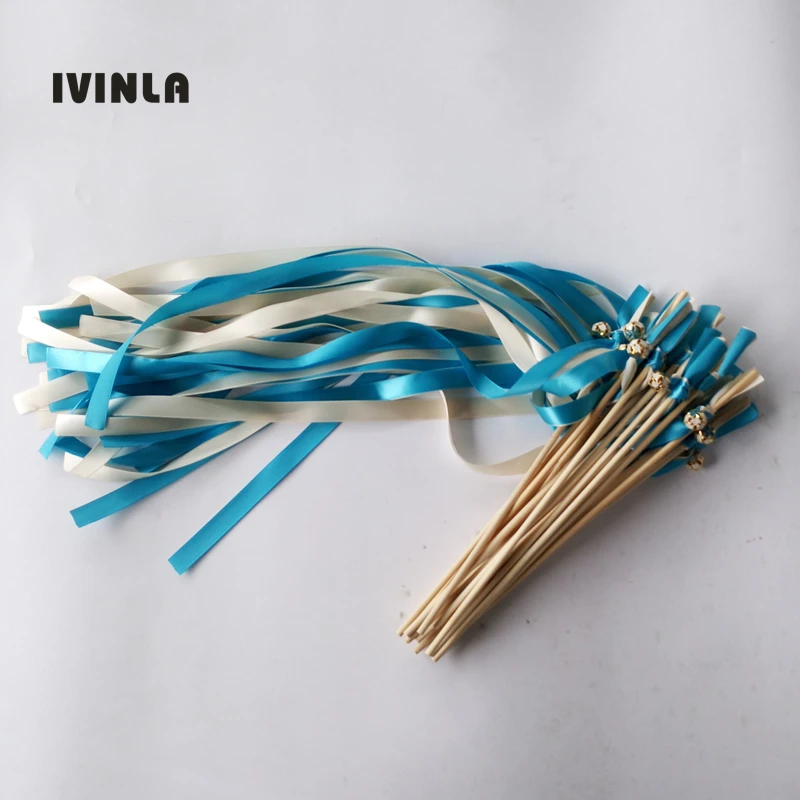 Newest 50pcs/lot blue wedding ribbon wands Sparklers fairy wands with colorfull bell for wedding
Newest 50pcs/lot blue wedding ribbon wands Sparklers fairy wands with colorfull bell for wedding
