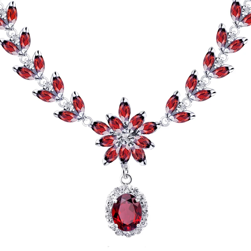 Woman Jewelry 925 Sterling Silver Natural Red Garnet chain Necklace Luxury elegant Party Queen Birthstone Valentine Gift sj0001g
Woman Jewelry 925 Sterling Silver Natural Red Garnet chain Necklace Luxury elegant Party Queen Birthstone Valentine Gift sj0001g