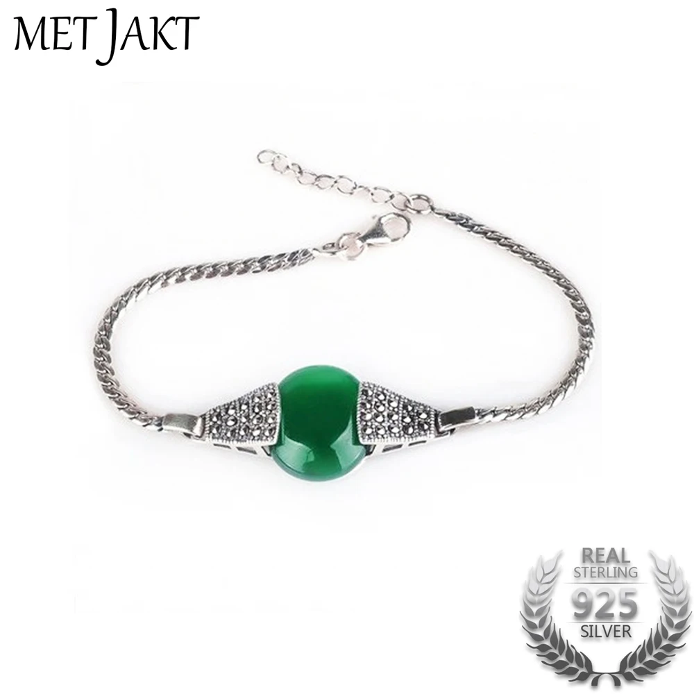 MetJakt Vintage Natural Agate/garnet Bracelet with Zircon Solid 925 Sterling Silver Bracelet for Women 17.5cm Chain Extend 2.5cm
MetJakt Vintage Natural Agate/garnet Bracelet with Zircon Solid 925 Sterling Silver Bracelet for Women 17.5cm Chain Extend 2.5cm