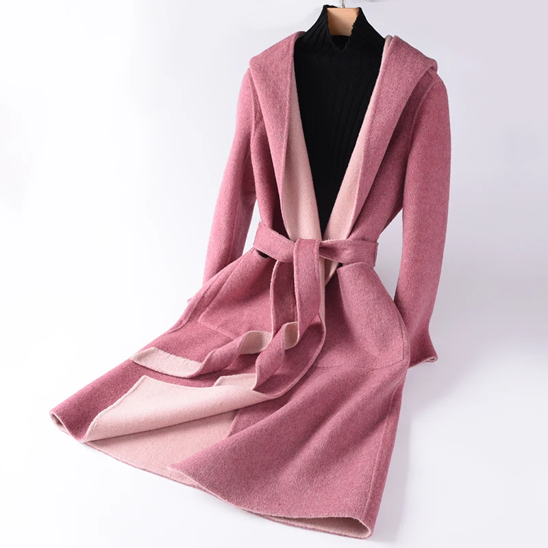 Cotton coat High Quality Woolen Winter Coat Women's Slim Wool Long Cashmere Coat Elegant Slim Cardigan Coat Hooded
Cotton coat High Quality Woolen Winter Coat Women's Slim Wool Long Cashmere Coat Elegant Slim Cardigan Coat Hooded