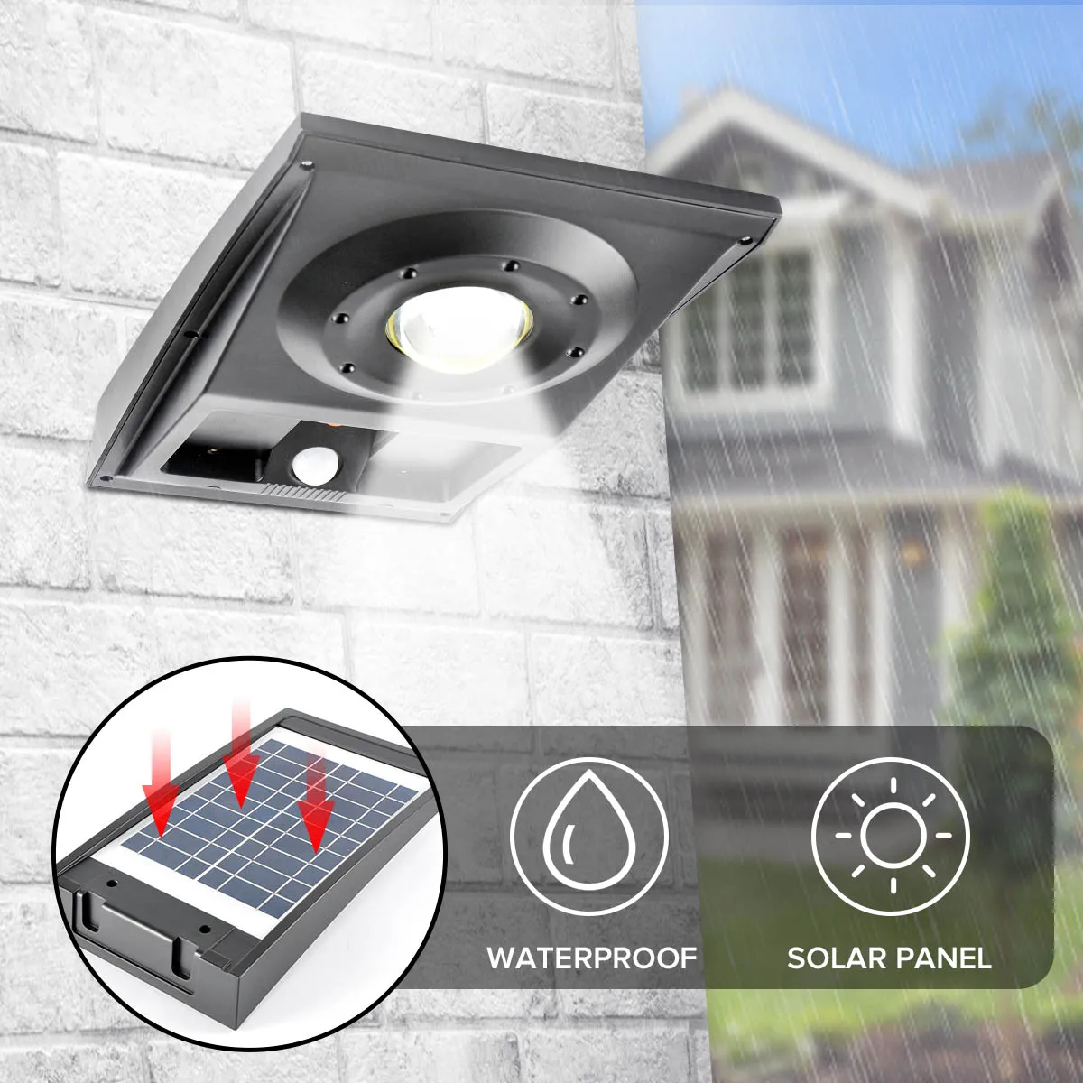 2000LM PIR Motion Sensor Solar LED Street Light Outdoor Lighting Wall Lamp Waterproof Solar Panel Cob Led White Light Spotlight
2000LM PIR Motion Sensor Solar LED Street Light Outdoor Lighting Wall Lamp Waterproof Solar Panel Cob Led White Light Spotlight