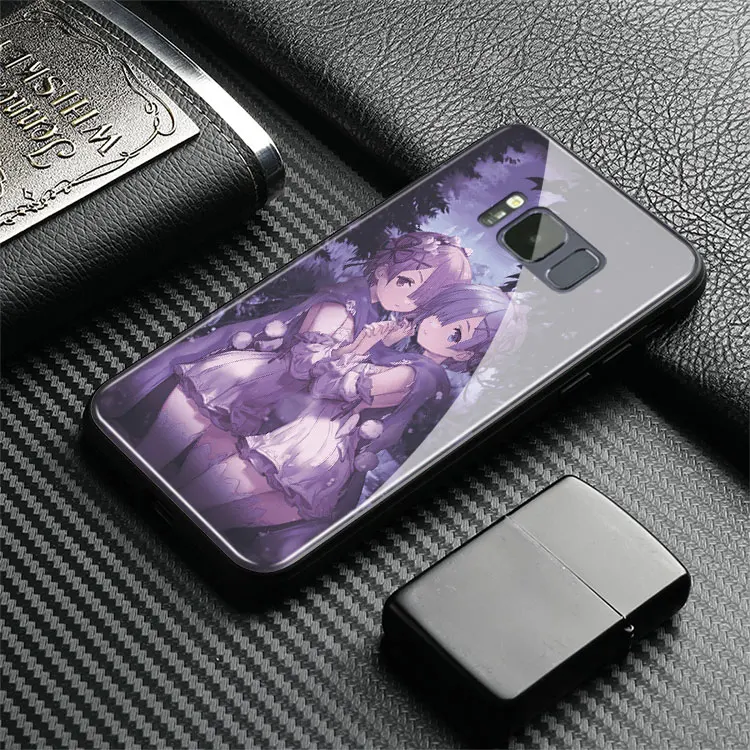 Re Zero рам и рем милый аниме ТПУ закаленное стекло Мягкий силиконовый чехол для
