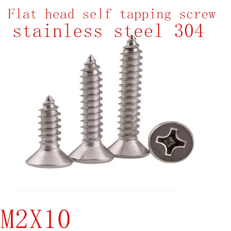 100pcs/lot M2*10 m2x10 304 stainless steel flat countersunk head self tapping screw
100pcs/lot M2*10 m2x10 304 stainless steel flat countersunk head self tapping screw