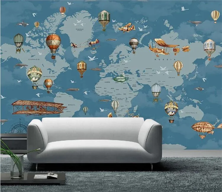 Cartoon world map photo wallpaper for Children's room Coffee painting 3D mural wallpapers for living room decoration
Cartoon world map photo wallpaper for Children's room Coffee painting 3D mural wallpapers for living room decoration