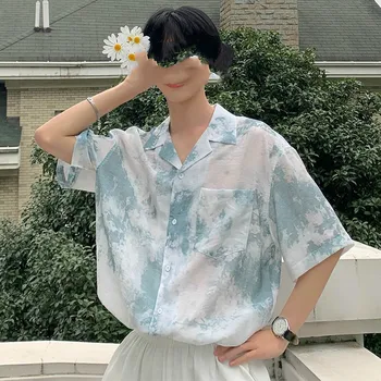 2019 Summer Men's Hawaiian Tie-dyed Short Sleeve Shirt Casual Cotton Clothes Concise Loose High-quality Shirts Plus Size M-XL
2019 Summer Men's Hawaiian Tie-dyed Short Sleeve Shirt Casual Cotton Clothes Concise Loose High-quality Shirts Plus Size M-XL