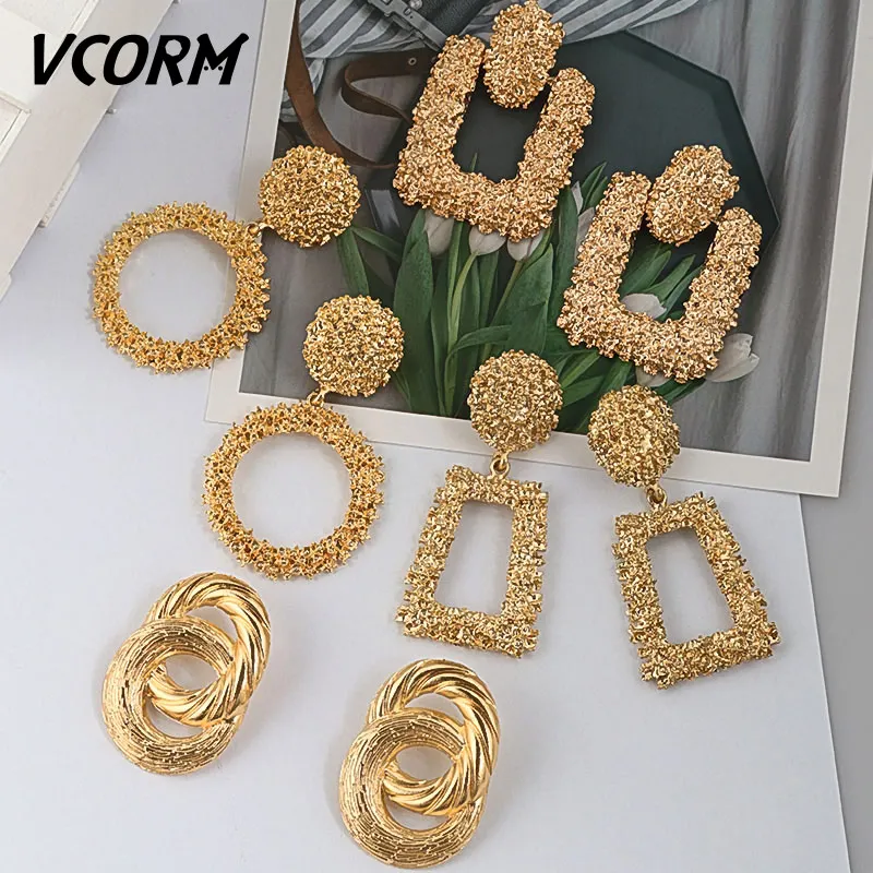VCORM 2019 Fashion Statement Geometric Gold Big Drop Earrings for Women Vintage Trend Hanging Dangle Earring Modern Boho Jewelry
VCORM 2019 Fashion Statement Geometric Gold Big Drop Earrings for Women Vintage Trend Hanging Dangle Earring Modern Boho Jewelry