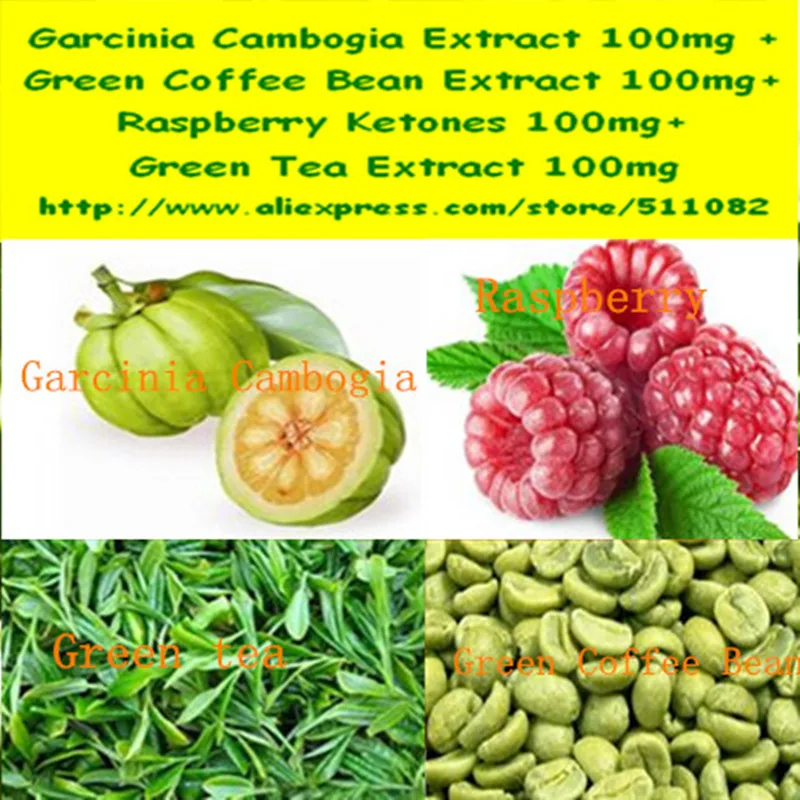 Image NEW Pure Garcinia Cambogia, Green Coffee Bean   Raspberry Ketones Complex + Green Tea Caps 500mg x 300pcs