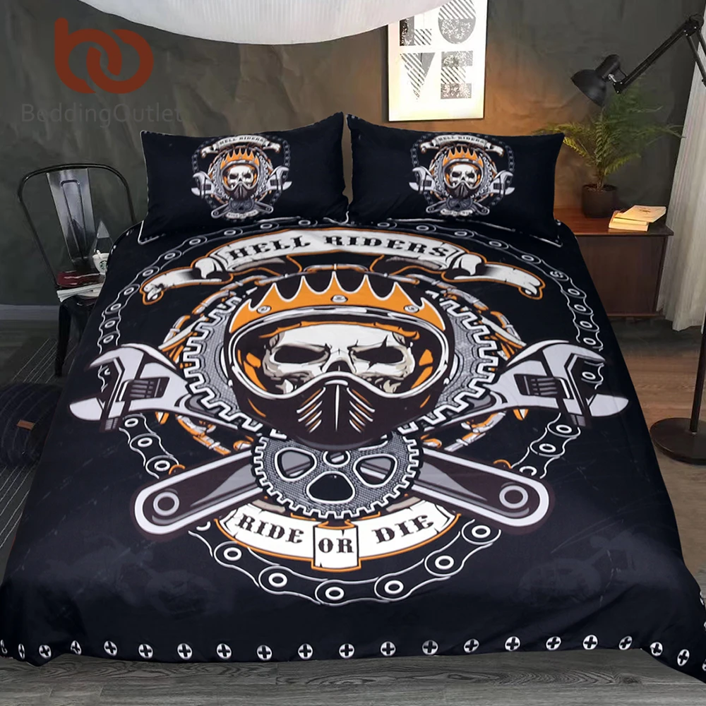 BeddingOutlet Mechanical Skull Bedding Set Gears Print Gothic Duvet Cover Set Black Bedclothes 3pcs Hell Riders Home Textiles
BeddingOutlet Mechanical Skull Bedding Set Gears Print Gothic Duvet Cover Set Black Bedclothes 3pcs Hell Riders Home Textiles