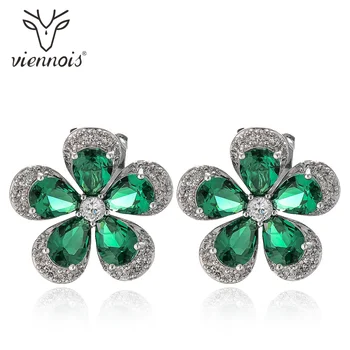 Viennois Flower Stud Earrings For women Green/ Black/ Red Color Zircon Earrings Fashion Jewelry
Viennois Flower Stud Earrings For women Green/ Black/ Red Color Zircon Earrings Fashion Jewelry