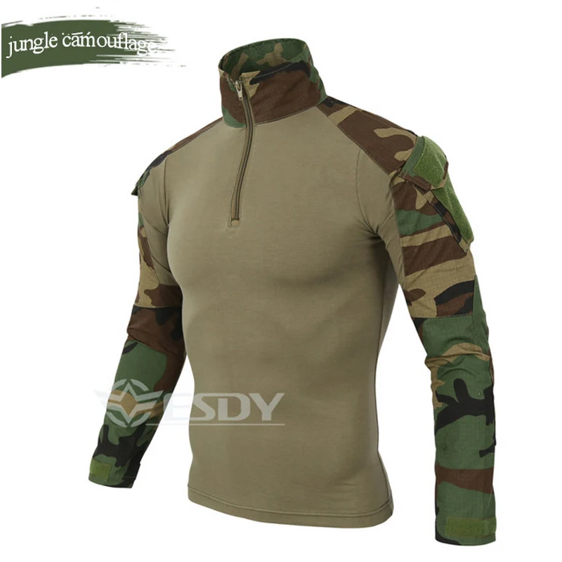 Wholesale Outdoor Camouflage Long Sleeve Frog Suit Men Sport Tops Tactical Tool Cargo t Shirt Army Military Combat Tee 7 Color
Wholesale Outdoor Camouflage Long Sleeve Frog Suit Men Sport Tops Tactical Tool Cargo t Shirt Army Military Combat Tee 7 Color