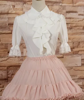 Lolita Lolita palace white lotus leaf collar waist straps in Lolita shirt sleeve lace edge Blouse
Lolita Lolita palace white lotus leaf collar waist straps in Lolita shirt sleeve lace edge Blouse