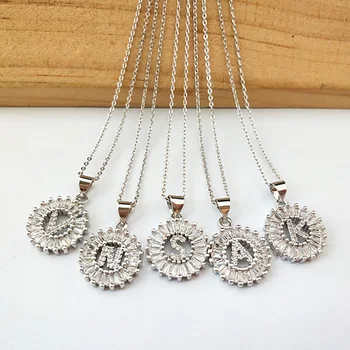 10Pcs New Design Silver Color Charms micro pave Crystal Cubic Zircon CZ 26 Alphabet letters pendant necklaces NK432
10Pcs New Design Silver Color Charms micro pave Crystal Cubic Zircon CZ 26 Alphabet letters pendant necklaces NK432