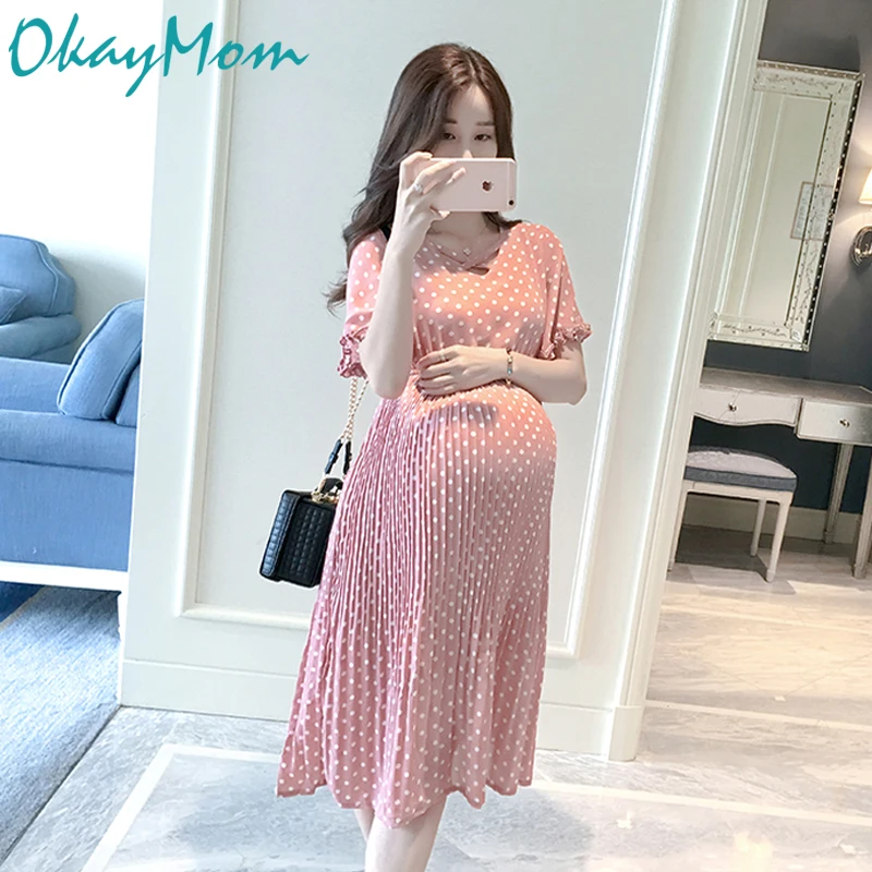 2019 OkayMom Maternity Dresses Clothes Summer Chiffon Loose Dress For Pregnant Women Pregnancy Wear Pink Dot Vestidos Clothing
2019 OkayMom Maternity Dresses Clothes Summer Chiffon Loose Dress For Pregnant Women Pregnancy Wear Pink Dot Vestidos Clothing