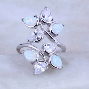 Love Monologue Pretty White Fire Opal & Cubic Zirconia Ring for Party Silver Color Leaf Shaped Jewelry J0537
Love Monologue Pretty White Fire Opal & Cubic Zirconia Ring for Party Silver Color Leaf Shaped Jewelry J0537