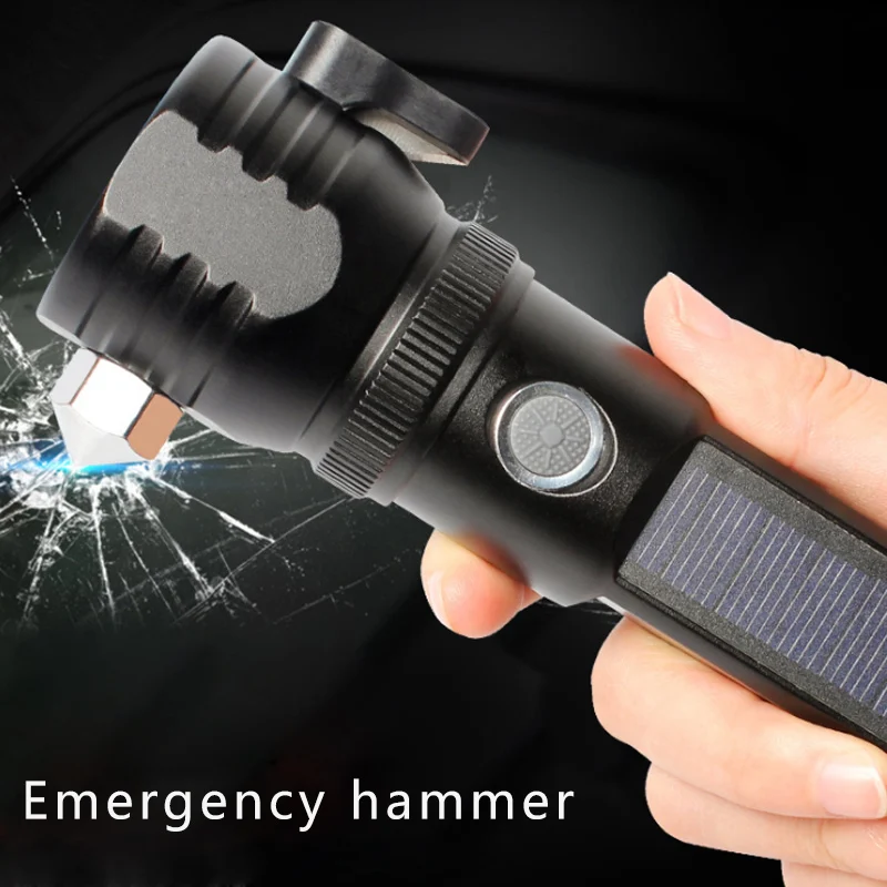 LED Flashlight Waterproof Solar Powered Torch Hammer for Outdoor Camping Hiking TN88
LED Flashlight Waterproof Solar Powered Torch Hammer for Outdoor Camping Hiking TN88