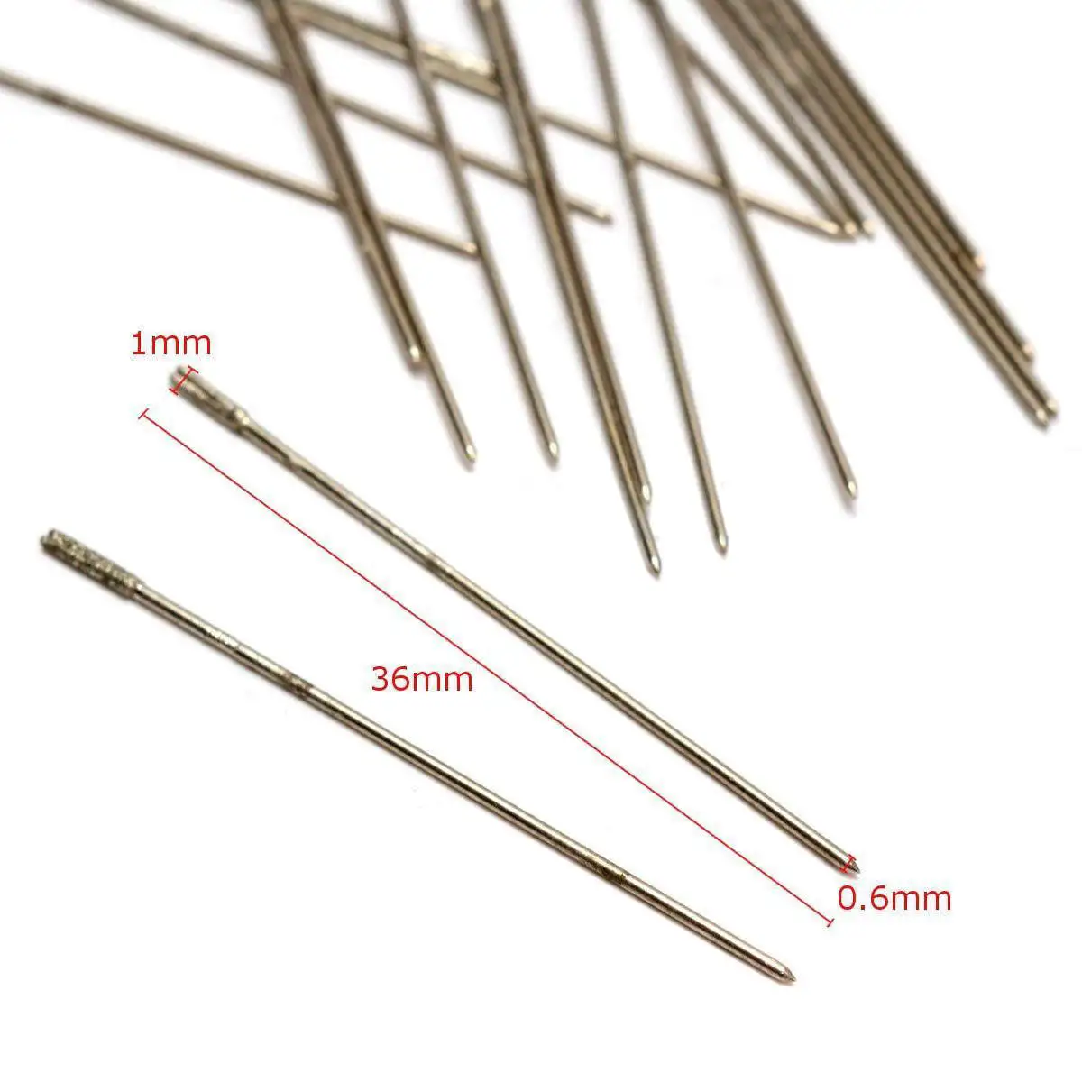 20pcs/set Solid Diamond Coated Drill Bits Hole Lapidary Needle Jewelry Agate 1mm New Accessories