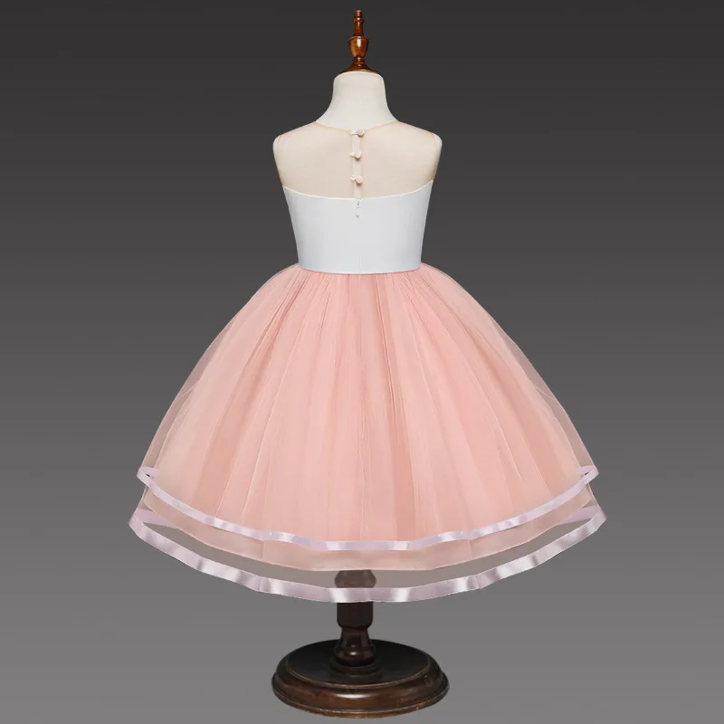 Flower Unicorn Dress Girl Party Birthday Princess Children Clothing 2019 Tule Lace Kids Dresses For Girls Costume 3 to 8 Years (8)