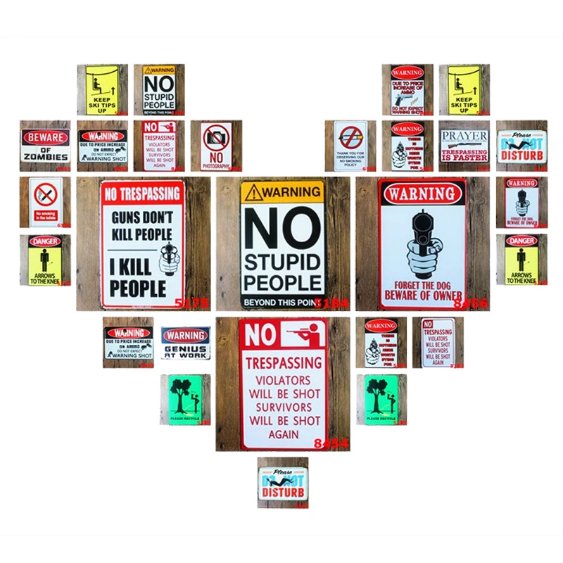 18 Styles WARNING LOGO Vintage Metal Tin Signs Retro Plaque ART Poster Painting Decorative WALL Plates Bar Pub Home Decor N059
18 Styles WARNING LOGO Vintage Metal Tin Signs Retro Plaque ART Poster Painting Decorative WALL Plates Bar Pub Home Decor N059