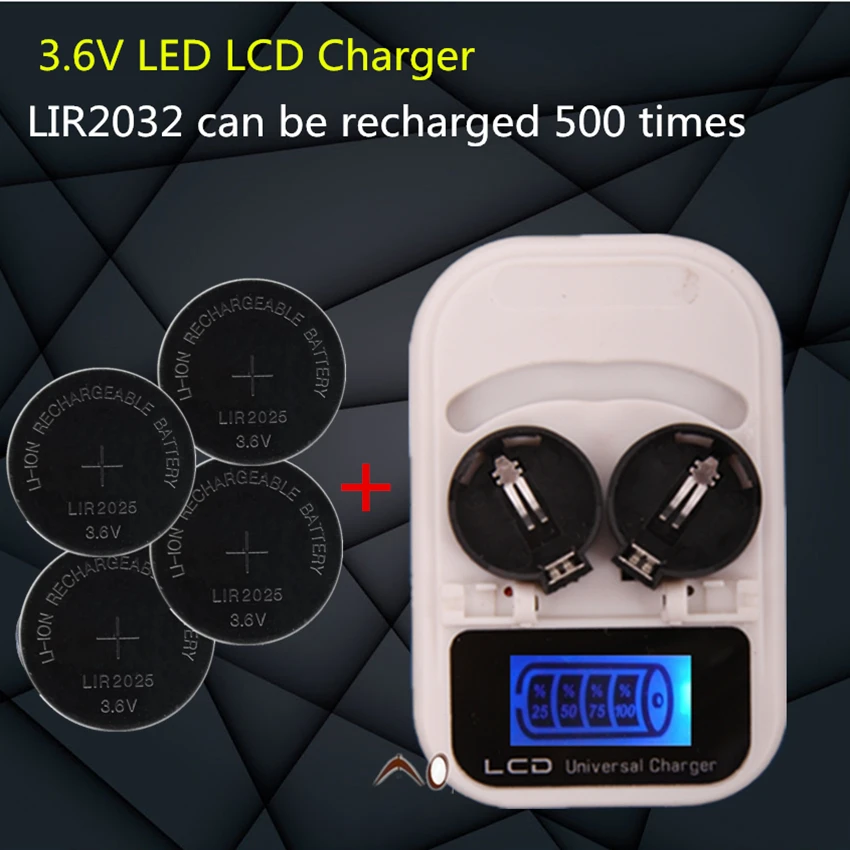 1PCS charger+4PCSLIR2025 , rechargeable LIR2025 LIR2032 LIR2016 3.6V button battery, LED rechargeable display, USB interface
1PCS charger+4PCSLIR2025 , rechargeable LIR2025 LIR2032 LIR2016 3.6V button battery, LED rechargeable display, USB interface