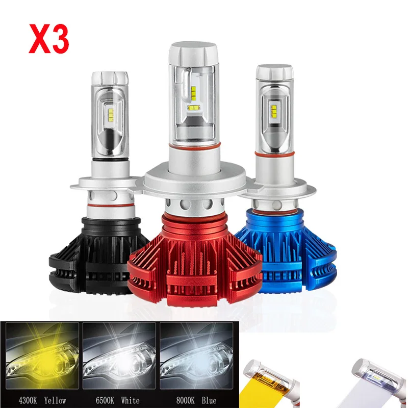 X3 ZES-2 Tricolor lights Automotivo H1 H7 H3 led Lamp H13 H4 H8 9007 Auto Car Headlight Bulbs 8000K 50W IP67 12000LM/Bulb 2PCS
X3 ZES-2 Tricolor lights Automotivo H1 H7 H3 led Lamp H13 H4 H8 9007 Auto Car Headlight Bulbs 8000K 50W IP67 12000LM/Bulb 2PCS