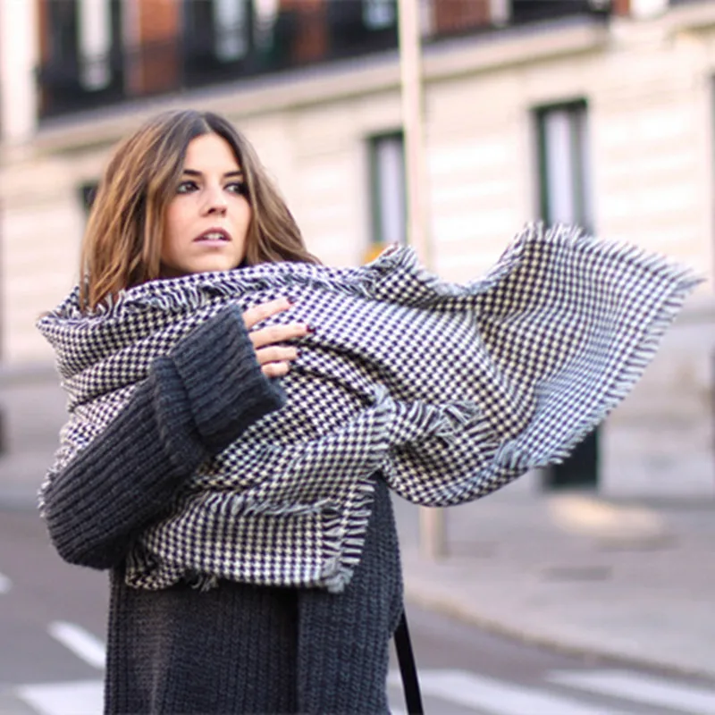 M MISM Women Winter Scarf Classic Lattice Houndstooth Tassel Long Shawl Warm Cashmere Scarves Elegant foulard femme 195 CM*85 CM
M MISM Women Winter Scarf Classic Lattice Houndstooth Tassel Long Shawl Warm Cashmere Scarves Elegant foulard femme 195 CM*85 CM