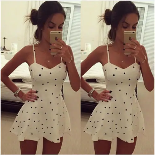 Polka Dot Dress For Women Sleeveless Cocktail High Waist Mini Dresses 2018 Summer Beach Strap Dresses
Polka Dot Dress For Women Sleeveless Cocktail High Waist Mini Dresses 2018 Summer Beach Strap Dresses