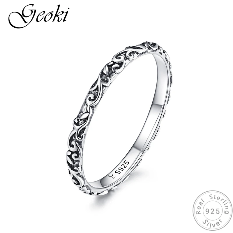 Geoki 925 Sterling Silver Retro Flower Shaped Simple Ring Original S925 Long Plant Engraved Cocktail Rings for Women Luxury
Geoki 925 Sterling Silver Retro Flower Shaped Simple Ring Original S925 Long Plant Engraved Cocktail Rings for Women Luxury