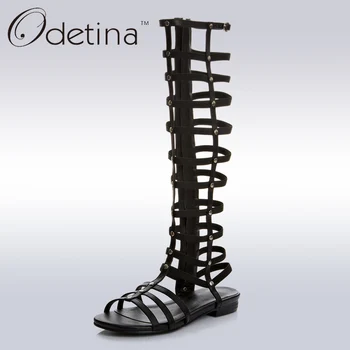 Odetina 2017 Brand Plus Size Sexy Black Summer Gladiator Sandals Women Knee High Flat Sandalias Botas Roman Sandals Shoes Rivet
Odetina 2017 Brand Plus Size Sexy Black Summer Gladiator Sandals Women Knee High Flat Sandalias Botas Roman Sandals Shoes Rivet