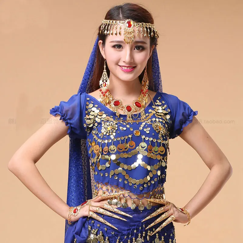 Women's Belly Dance Costume Shirt Chiffon Lantern Short Sleeves Gold Coins Top&tees Indian Clothing Belly Dancing Tops Top
Women's Belly Dance Costume Shirt Chiffon Lantern Short Sleeves Gold Coins Top&tees Indian Clothing Belly Dancing Tops Top