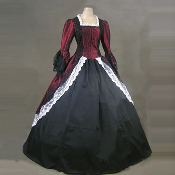 Wine Red Princess Dress 18th Century Cotton White Lace Ruffles Gothic Victorian Party Ball Gowns Costumes For Women
Wine Red Princess Dress 18th Century Cotton White Lace Ruffles Gothic Victorian Party Ball Gowns Costumes For Women