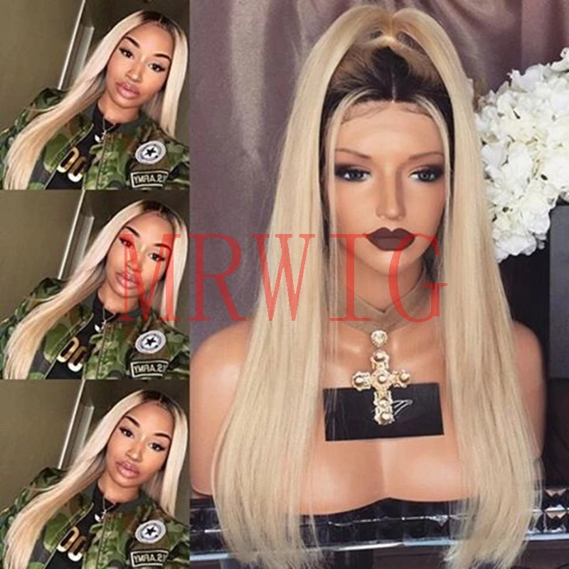 MRWIG 1b# ombre #0809 blonde hair middle part baby hair heat resistant for african americans 26inch 150% density short dark root
MRWIG 1b# ombre #0809 blonde hair middle part baby hair heat resistant for african americans 26inch 150% density short dark root