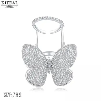 Kiteal Unique Butterfly Micro Paved Big Movable Rings CZ Sparkling Clear Cubic zirconia Paved Fashion Women Rings Wedding Gift
Kiteal Unique Butterfly Micro Paved Big Movable Rings CZ Sparkling Clear Cubic zirconia Paved Fashion Women Rings Wedding Gift
