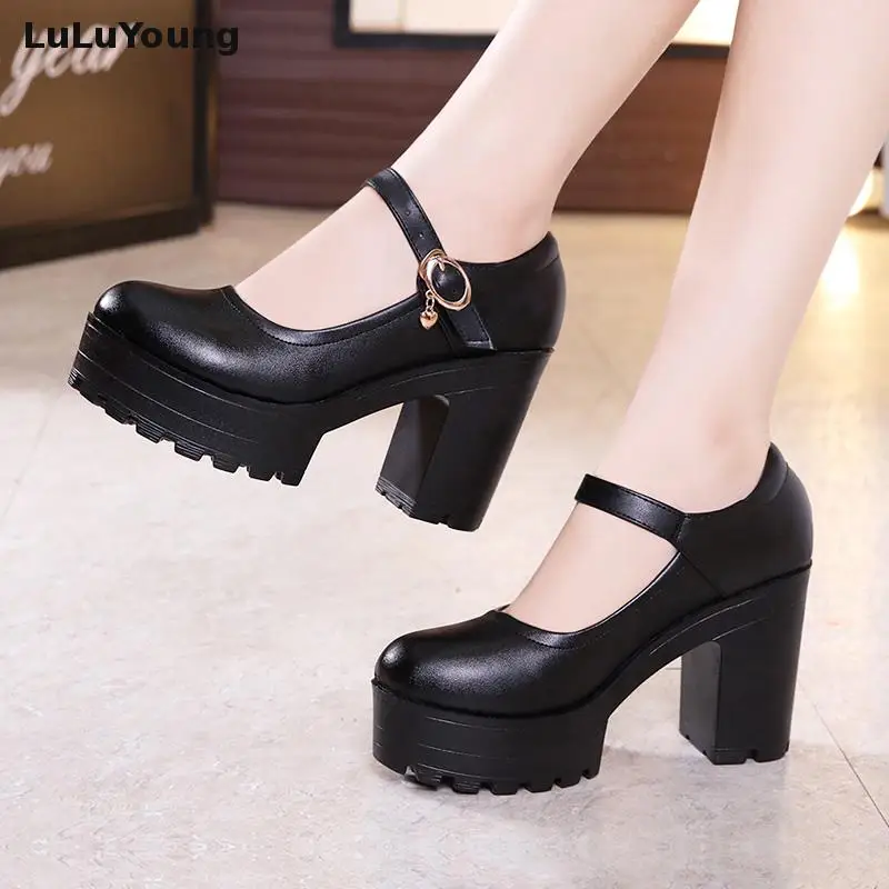 Women's Round Head Ankle Strap Pump Comfortable Round Toe High Heel Platform Dress Block Shoe
Women's Round Head Ankle Strap Pump Comfortable Round Toe High Heel Platform Dress Block Shoe