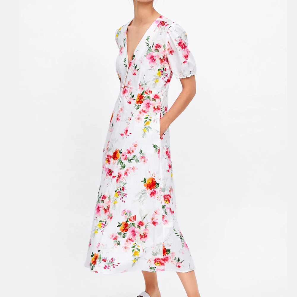 2019 za summer Women cotton linen floral print dress za A-line balloon sleeve dresses vestidos print Women Clothing vestidos
2019 za summer Women cotton linen floral print dress za A-line balloon sleeve dresses vestidos print Women Clothing vestidos