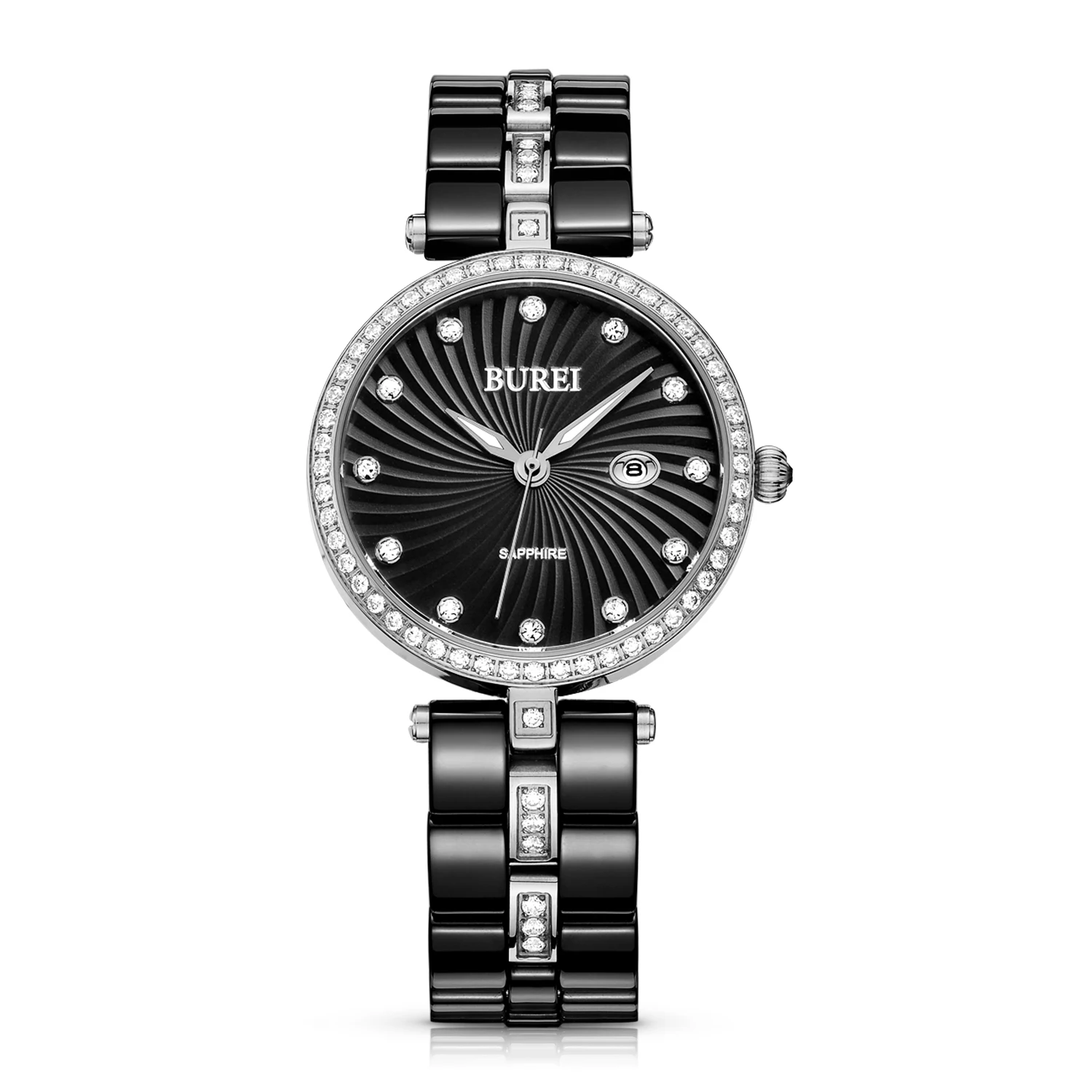 BUREI 3030 Switzerland watch Women's 3030-Z25ER Black Bracelet Ceramic Quartz Watches with Rose Gold Diamond Bezel
BUREI 3030 Switzerland watch Women's 3030-Z25ER Black Bracelet Ceramic Quartz Watches with Rose Gold Diamond Bezel
