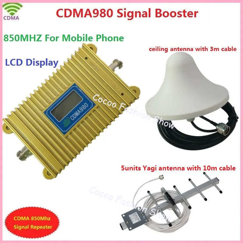 LCD display new model CDMA 980 850Mhz mobile phone signal booster repeater amplifier with yagi antenna Ceiling antenna 3m cable
LCD display new model CDMA 980 850Mhz mobile phone signal booster repeater amplifier with yagi antenna Ceiling antenna 3m cable