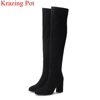 2018 superstar round toe cow suede over-the-knee boots zipper square heel thigh high boots concise keep warm winter shoes L60
2018 superstar round toe cow suede over-the-knee boots zipper square heel thigh high boots concise keep warm winter shoes L60
