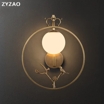 Modern Simple All Copper Wall Lamp Bedroom Bedside Lamp Creative Glass Ball Wall Light Living Room Home Deco Bird Light Fixtures
Modern Simple All Copper Wall Lamp Bedroom Bedside Lamp Creative Glass Ball Wall Light Living Room Home Deco Bird Light Fixtures