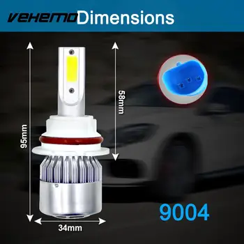 Vehemo 9004/HB1 72W LED Fog Light LED Headlight Light Bulbs Front Lamp Replacement Car Accessories High Power Lighting Assembly
Vehemo 9004/HB1 72W LED Fog Light LED Headlight Light Bulbs Front Lamp Replacement Car Accessories High Power Lighting Assembly