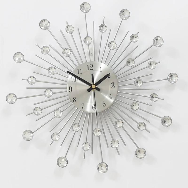 Metal Wall Clock Fashion Modern Decoration Clock With Rhinestones Fashion Luxury Living Room Art Clock Silver
Metal Wall Clock Fashion Modern Decoration Clock With Rhinestones Fashion Luxury Living Room Art Clock Silver