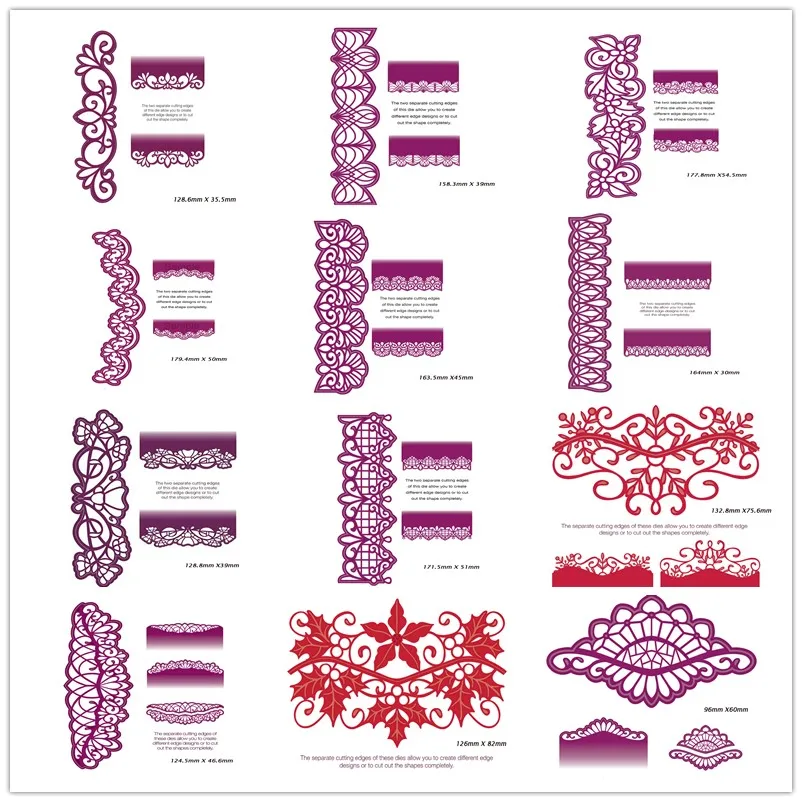 12 Types Lace Edge Corners Shape Metal Cutting Dies Stencil Scrapbook Album Embossing For Gift Card Making Handcraft 2019 Newest
12 Types Lace Edge Corners Shape Metal Cutting Dies Stencil Scrapbook Album Embossing For Gift Card Making Handcraft 2019 Newest