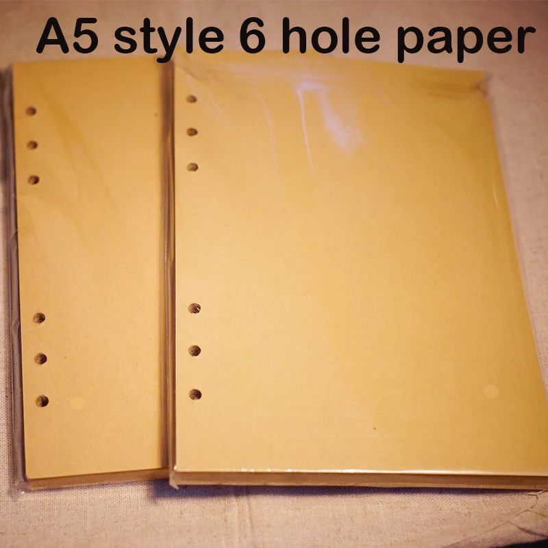 Standard A5 style leather notebook inside loose leaf page have 6 hole on page paper insde 60 pcs quality kraft blank page
Standard A5 style leather notebook inside loose leaf page have 6 hole on page paper insde 60 pcs quality kraft blank page