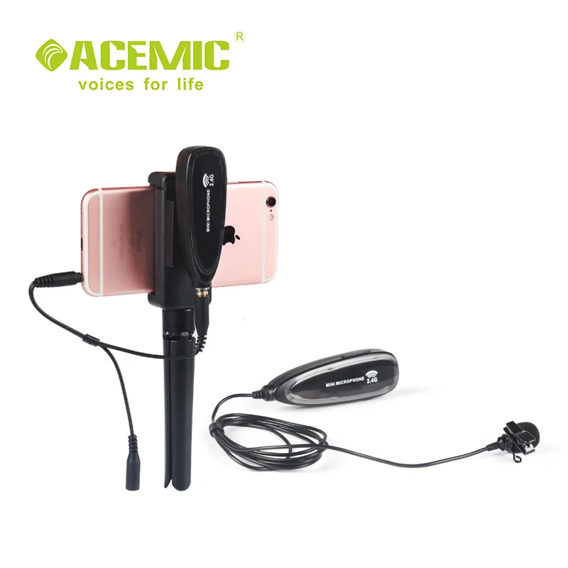 ACEMIC D-130 portable mini lapel/lavalier version smartphone wireless microphone system for iPhone camera recording
ACEMIC D-130 portable mini lapel/lavalier version smartphone wireless microphone system for iPhone camera recording