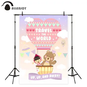 Allenjoy photography backgrounds hot air balloon girl and bear travel the world party backdrops photocall photobooth shoot props
Allenjoy photography backgrounds hot air balloon girl and bear travel the world party backdrops photocall photobooth shoot props