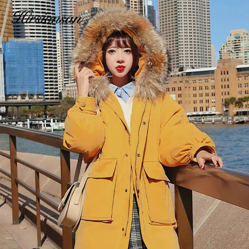 Hirsionsan 2019 New Winter Warm Coat Women Fashion Fur Collar Thicken Catton Jacket Korean Kawaii Yellow Hoodies Parkas Overcoat
Hirsionsan 2019 New Winter Warm Coat Women Fashion Fur Collar Thicken Catton Jacket Korean Kawaii Yellow Hoodies Parkas Overcoat